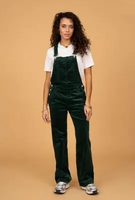 Salopette en Velours Vert Sapin : Élégance et Confort pour Femmes